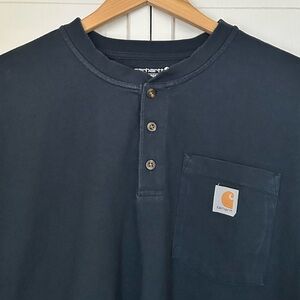 Carhartt Men’s Size L Loose Fit Short Sleeve Henley Collar Tee